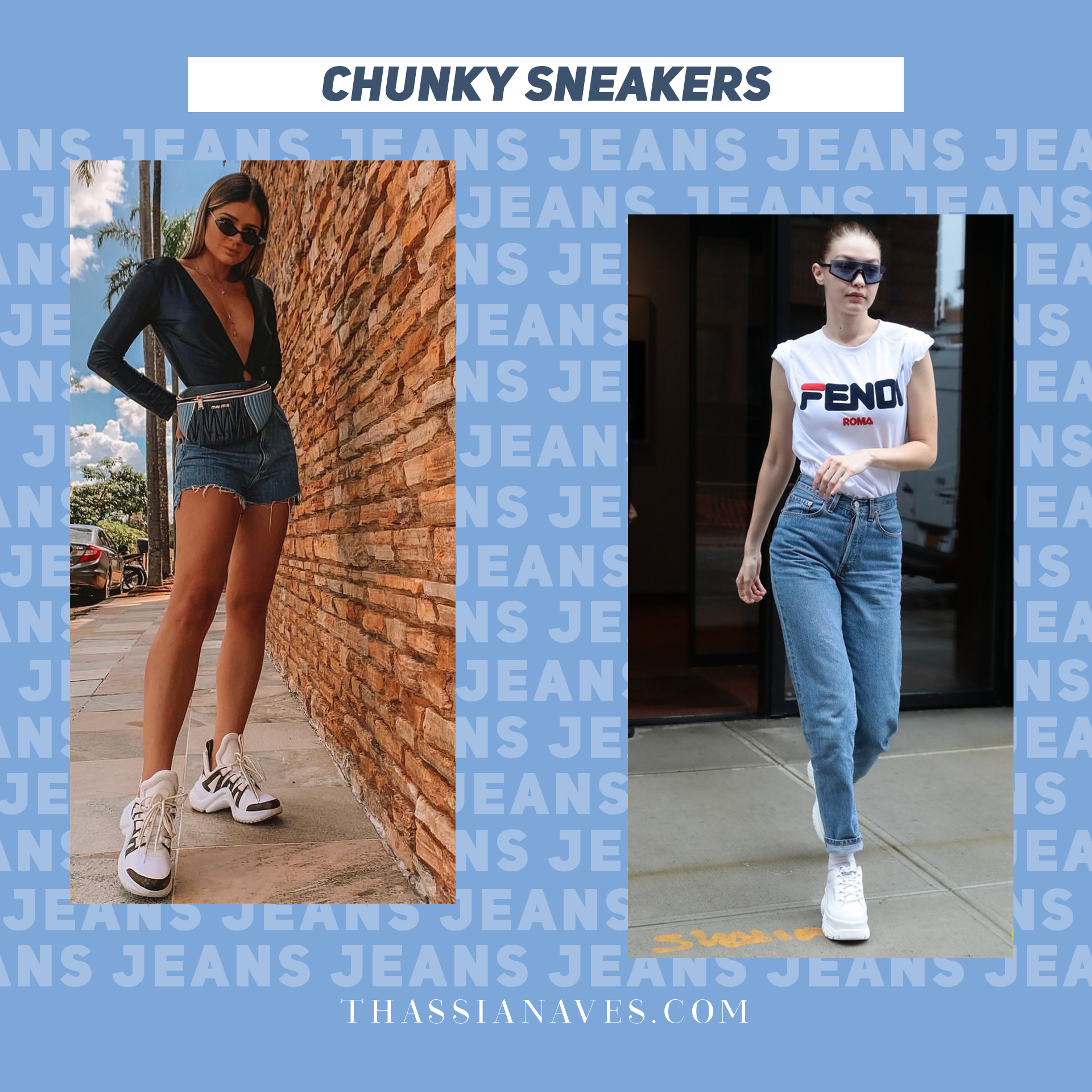 Thássia jeans dia-a-dia chunky sneaker2
