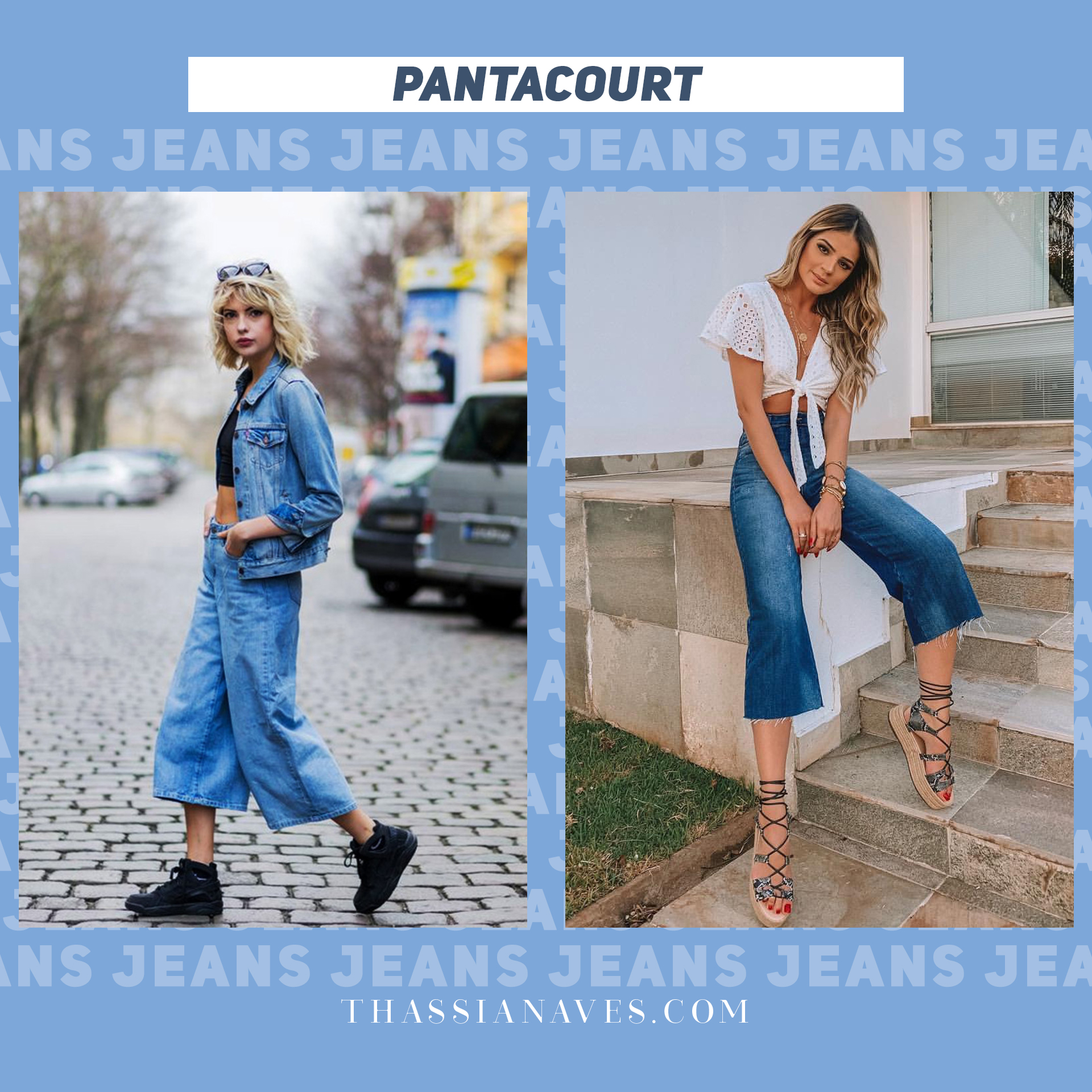 Thássia jeans dia-a-dia pantacourt